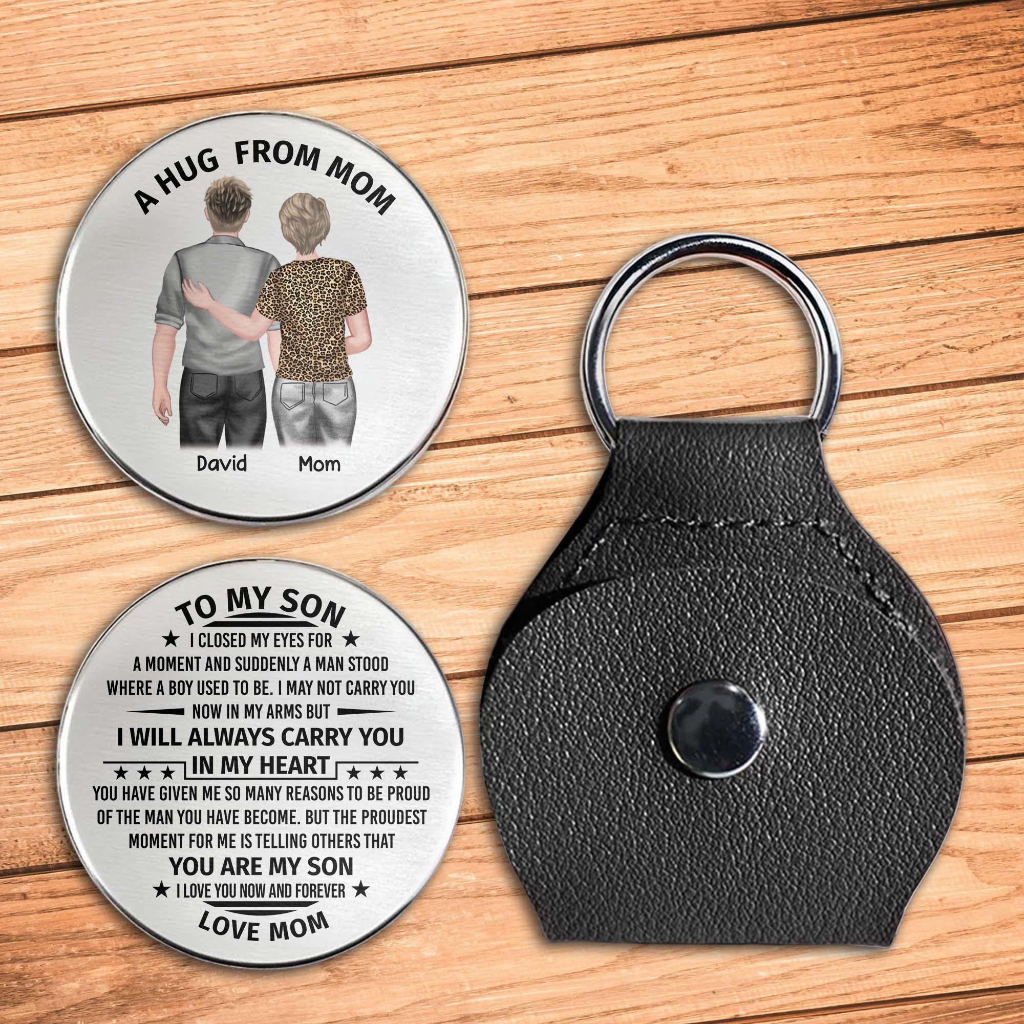 Personalized Pocket Hug A Hug From Mom, To My Son, Custom Mother And Son Love
