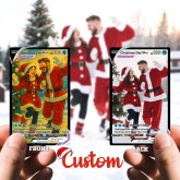 Custom Merry Christmas Trading Card Present for Lover Turn Your Photo into a Unique Collectible Pixel Man Style Card Xmas Gift Idea