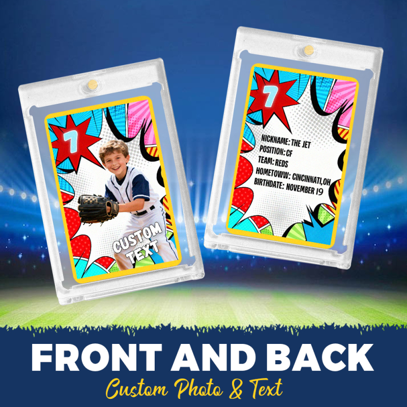 Personalized Sports Portrait Card Custom Name Number Stats Unique Gift