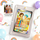 Personalized LGBT Christmas Trading Card Custom Comics Style Collectible for Couples Pride-Inspired Holiday Gift