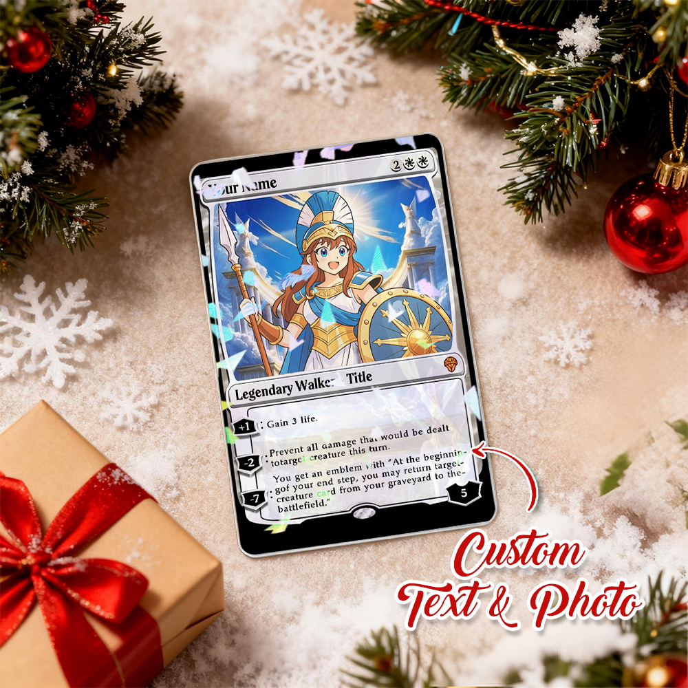 Custom MTG Style Hologram Acrylic Card Personalized Magic Style Christmas Gift Funny Cartoon Christmas Gift for Him or Her - MyPhotoSocks