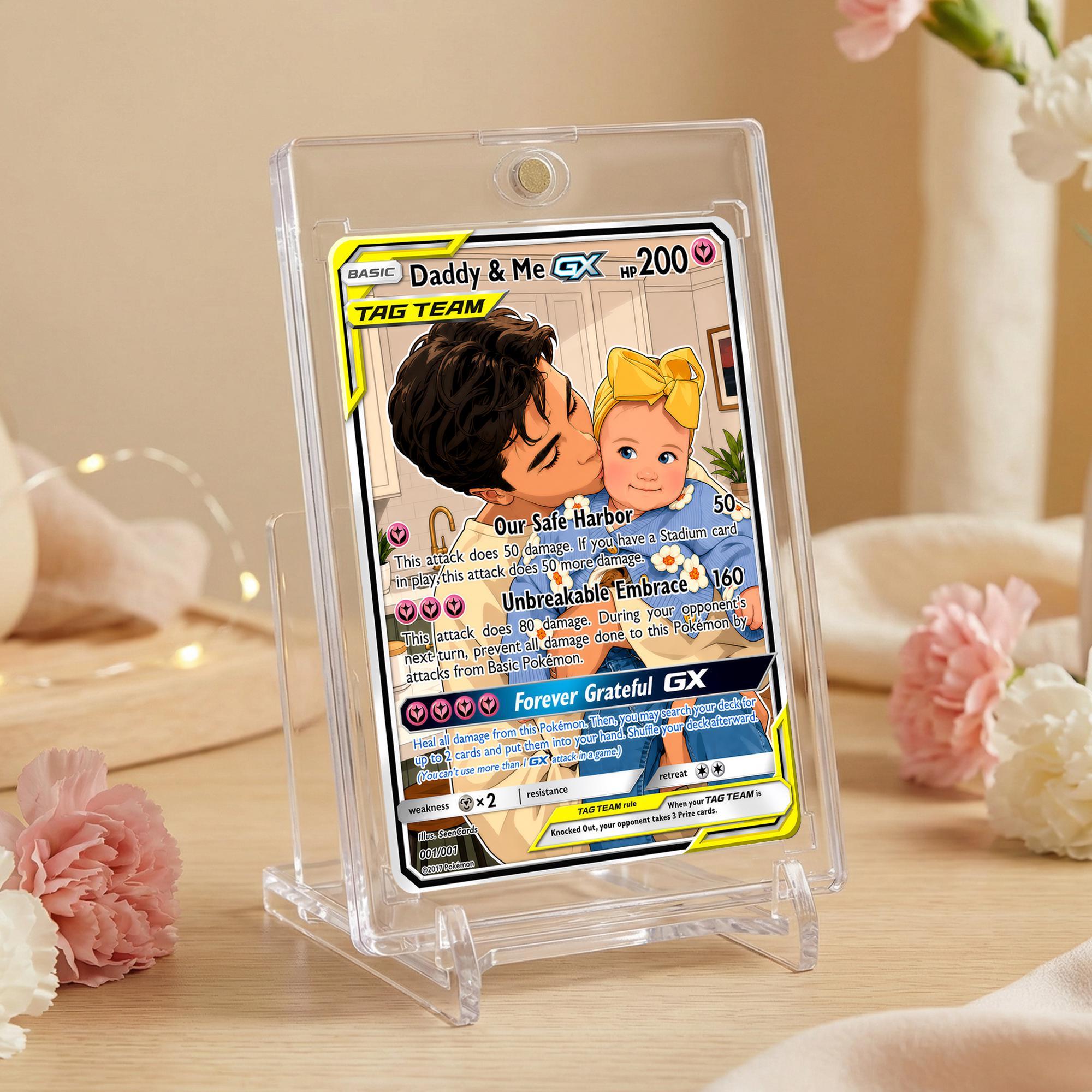 Custom Anime Father's Day Card - Personalized "Daddy & Me" Legendary Battle Card
