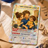 Personalized Trading Card from Photo | Custom Father’s Day Holographic Card, Birthday or Anniversary Gift for Dad