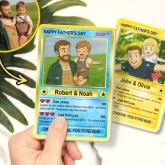 Personalized Father's Day Anime Card, Fathers Day Gift From Kids, Game Dad Gift, Custom Photo Trading Anime Card, Gamer Husband Gift,New Dad