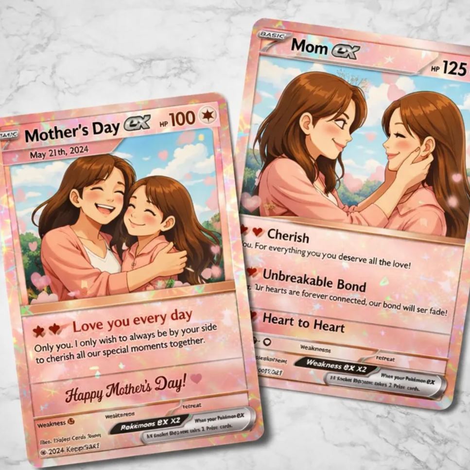 Personalized Mother’s Day Anime-Style Card, Custom Cartoon Illustration, Unique Gift for Mom, Comic Panel Design