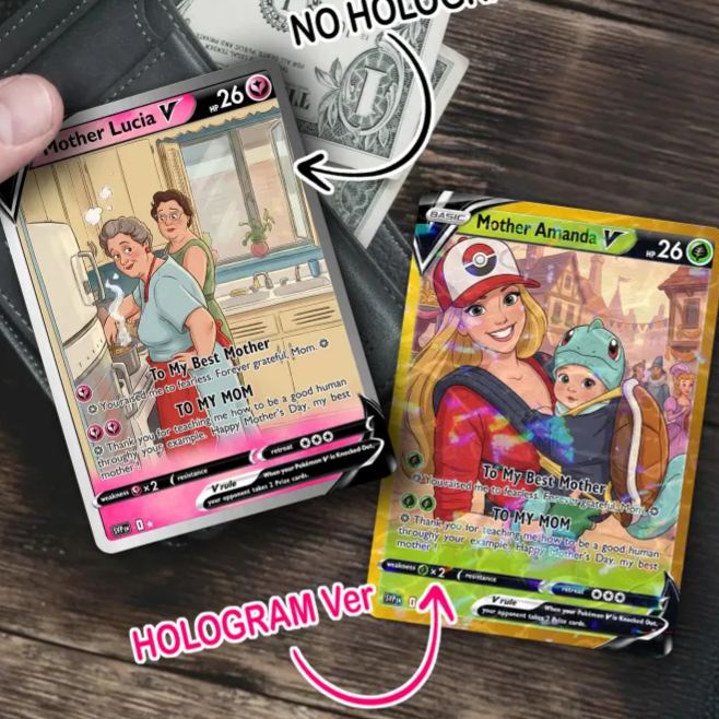 Personalized Mother’s Day Card for Mom, Custom Anime-Style Cartoon Art, Meaningful Gift from Family