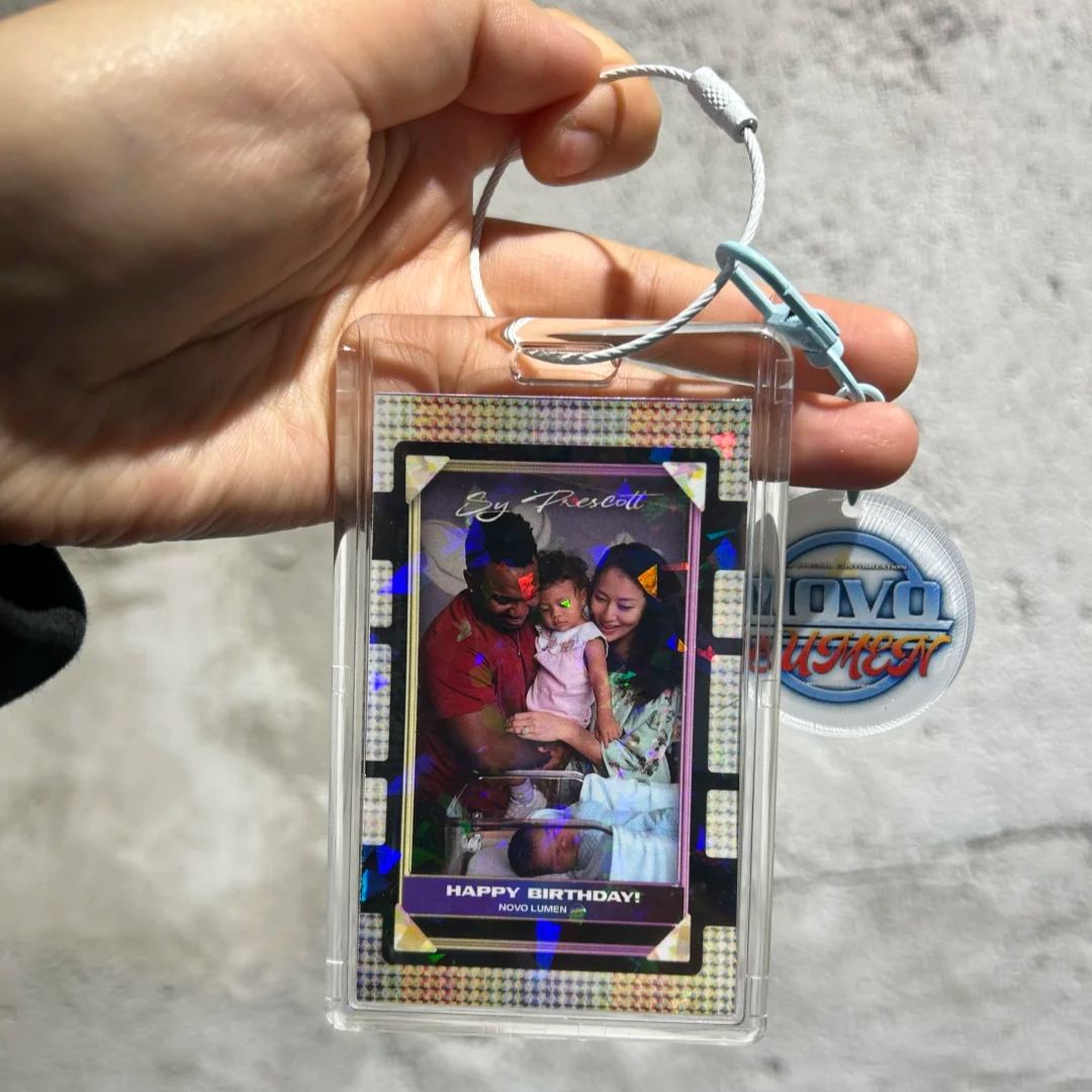 Personalized Photo Game Card Keychain – Custom Birthday Trading Card Gift Family Gift