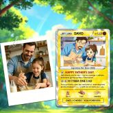 Custom Father's Day Poke Card, Personalized Poke Anime Dad Card, Father's Day Gift, Custom Anime Card, Gamer Dad Gift, Gift for Husband