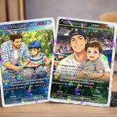 Custom Father’s Day Monster Trainer Trading Card – Personalized Photo Keepsake, Anime Creature Inspired Card, Unique Gift for Gamer Dads & Geek Fathers