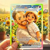 Best Dad Ever Poke Card, Custom Poke Card  Anime-Inspired Personalized Poke Card for Dad - Perfect Gift for Dad Happy Fathers Day Gift