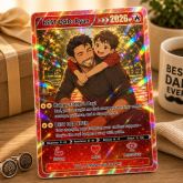 Custom Dad Photo Poke Card, Personalized Gamer Gift for Daddy Papa, Father’s Day, Birthday Gift, Geek Dad Keepsake