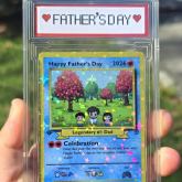 Custom Father's Day Card, "We Choose You, Dad!" - Custom Pixel Art Father's Day Collector Card with Display Slab for dad, Gamer husband