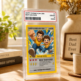 Father's Day Gift Card Set – Customizable 'Best Dad Ever' Trading Card for Kids to Give, Collectible & Frameable