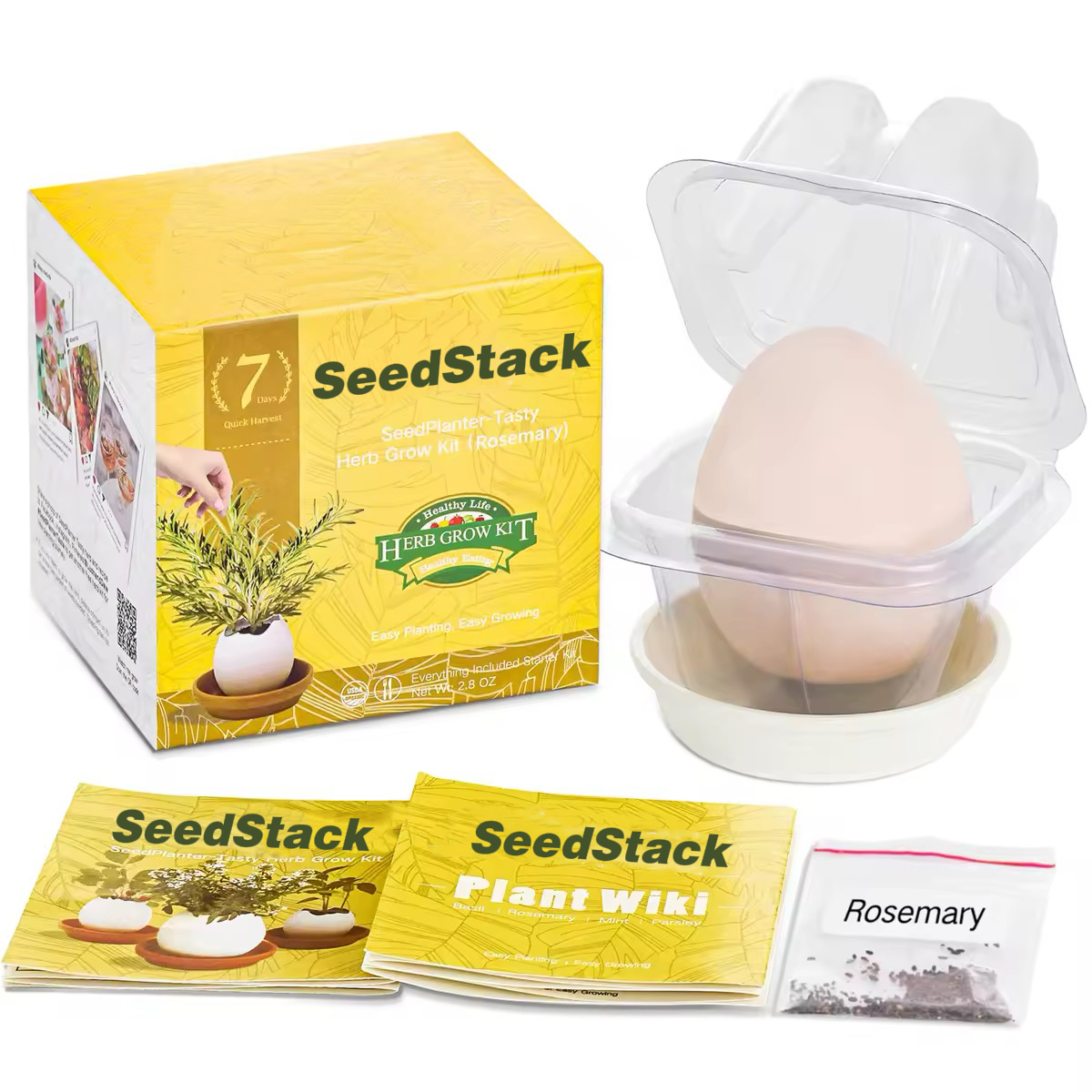 SeedStack Kids Organic Herb Grow Kit - Rosemary