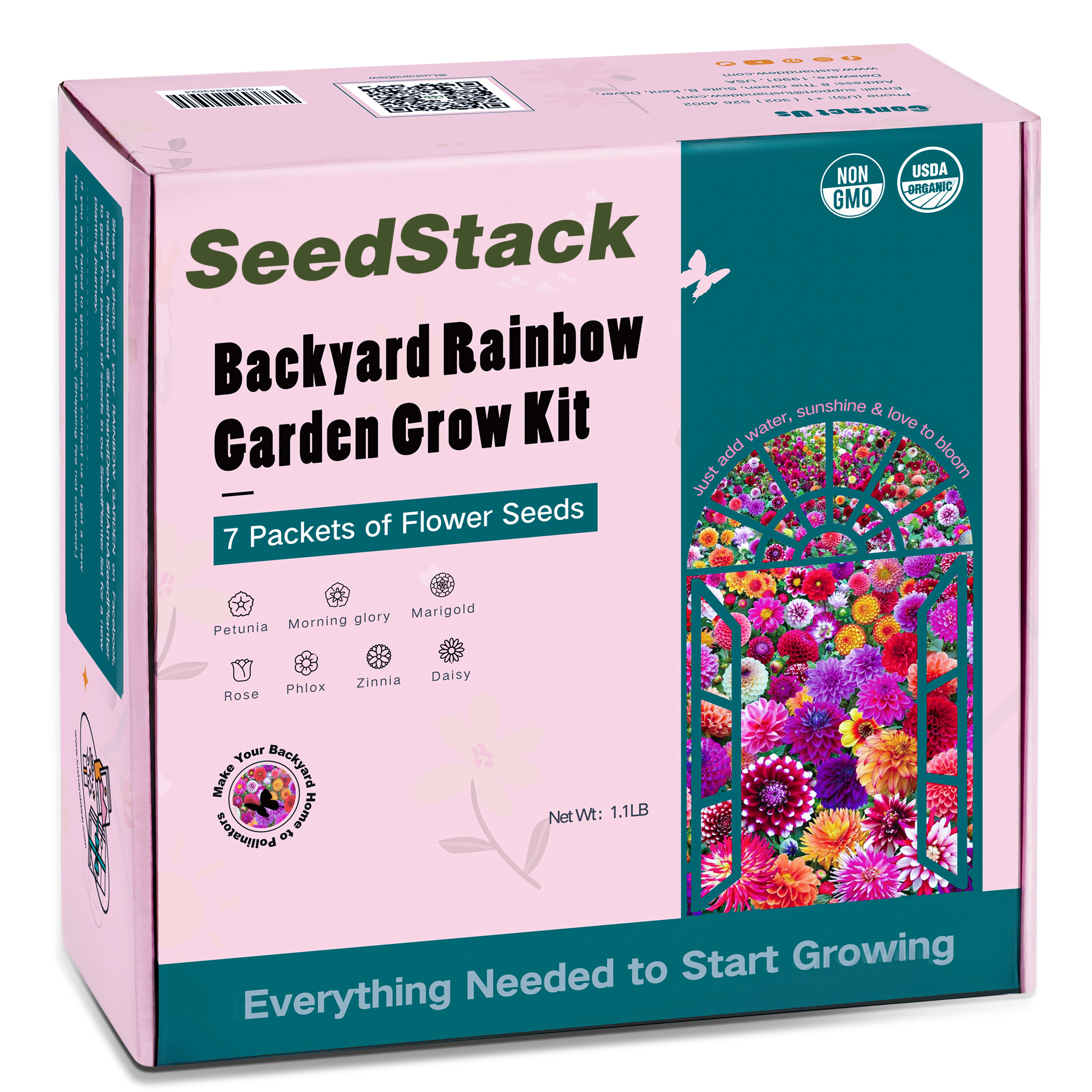 SeedStack Container Garden - Rainbow Garden Grow Kit