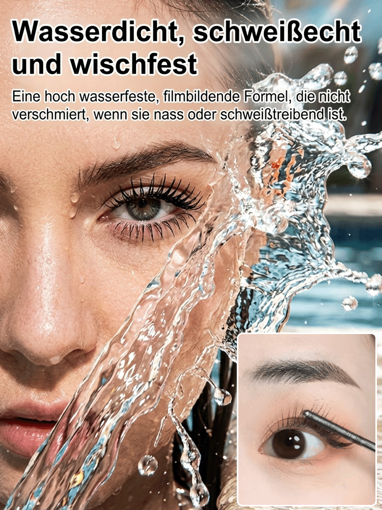【Dermatest zertifiziert】Schweizer 3-in-1 Präzisions-Mascara✨Speziell für Schlupflider✨Vegan✨24h Wasserfest ohne Verklumpen.