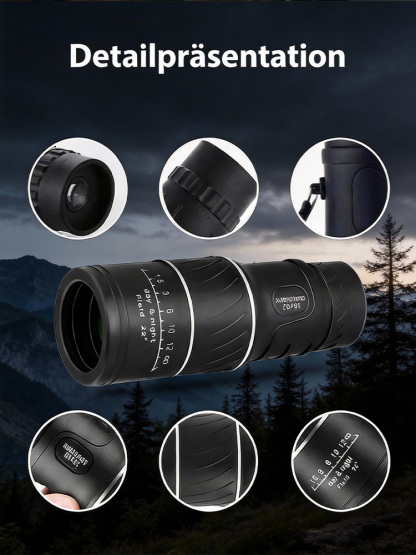 🔭Pro HD Zoom-Monokular mit Nachtsicht - Optische Bildstabilisierung - Smartphone-kompatibel.