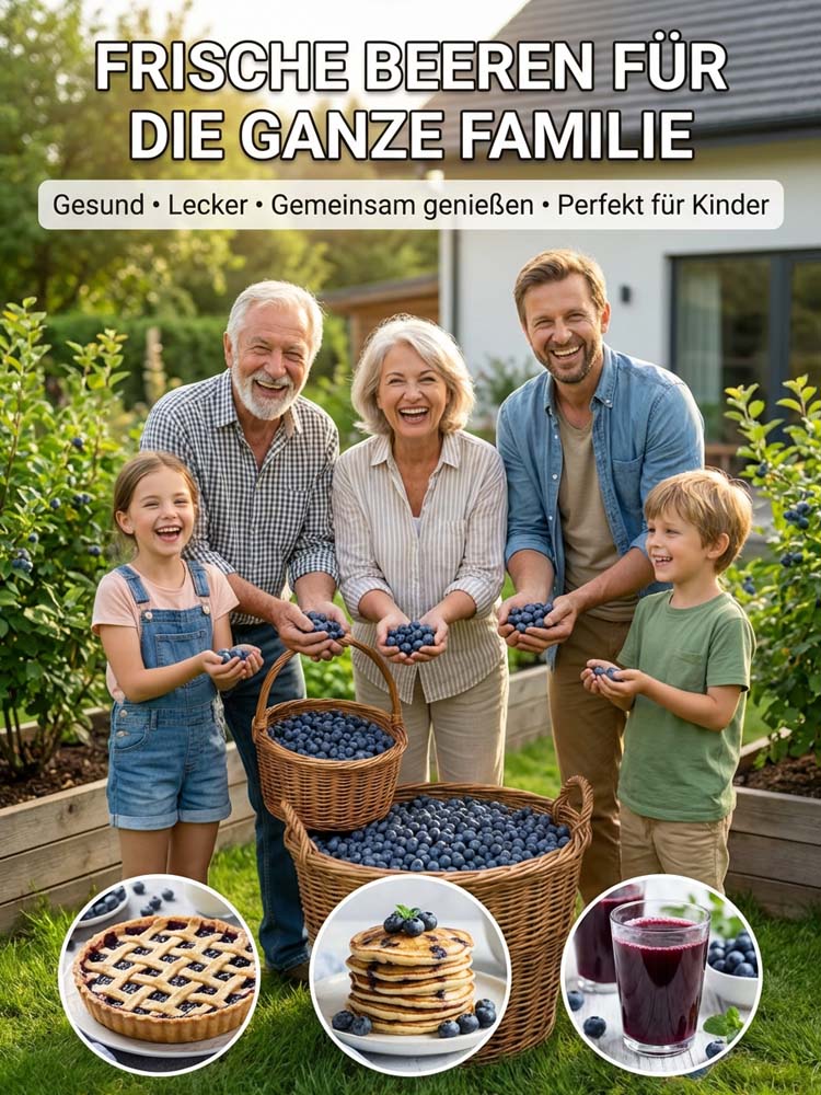 XXL Riesen-Heidelbeere (Neue Mosel-Sorte) – 100% Bio, Winterhart, Sofort fruchttragend🫐Bis zu10kg Ernte schon im Juni.