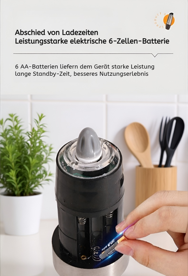 Automatische Pfeffermühle mit einhändiger Bedienung