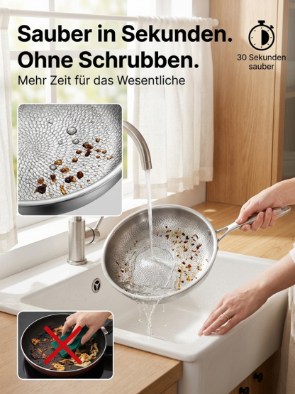 Original Sterneköche-Titanpfanne🍳0% PFAS/Teflon, 500°C hitzebeständig. extrem leicht✨ 99,9% Raumfahrt-Titan | 100% Kratzfest | Ohne Chemie.