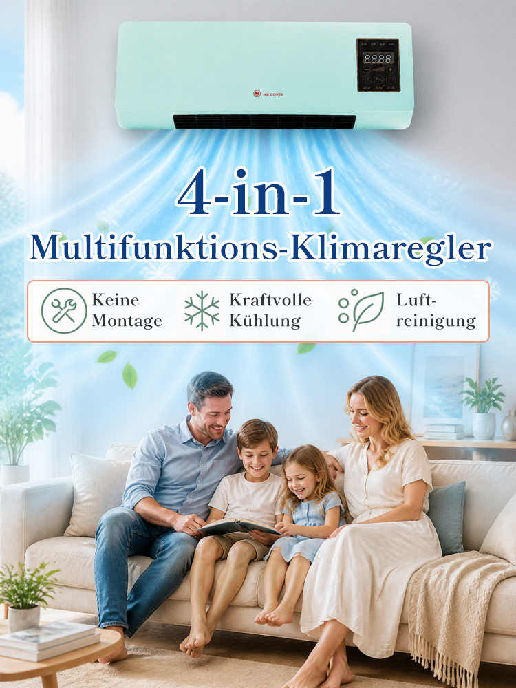 Deutsch: 4-in-1 Raum-Mikroklima-System | Fraunhofer Co-Entwicklung | 25dB Silent-Tech & TÜV-Zertifiziert ❄️
