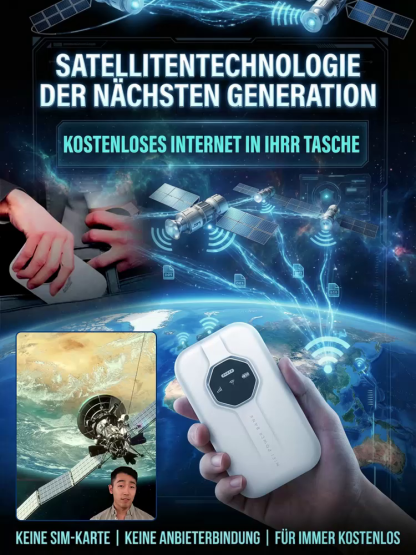AI Smart Satelliten-Terminal 🛰️ Weltweites Highspeed-WLAN ohne Vertrag | Keine SIM nötig | Lebenslang gratis surfen 🌐