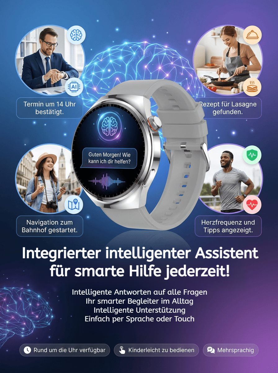 【Von Ärzten empfohlen】Die neueste Generation der Smart-Health-Watch！Messungen lebenslang kostenlos!🔥Online-Launch: 90 % Rabatt & Gratis Versand – Nur für die ersten 100 Besteller！