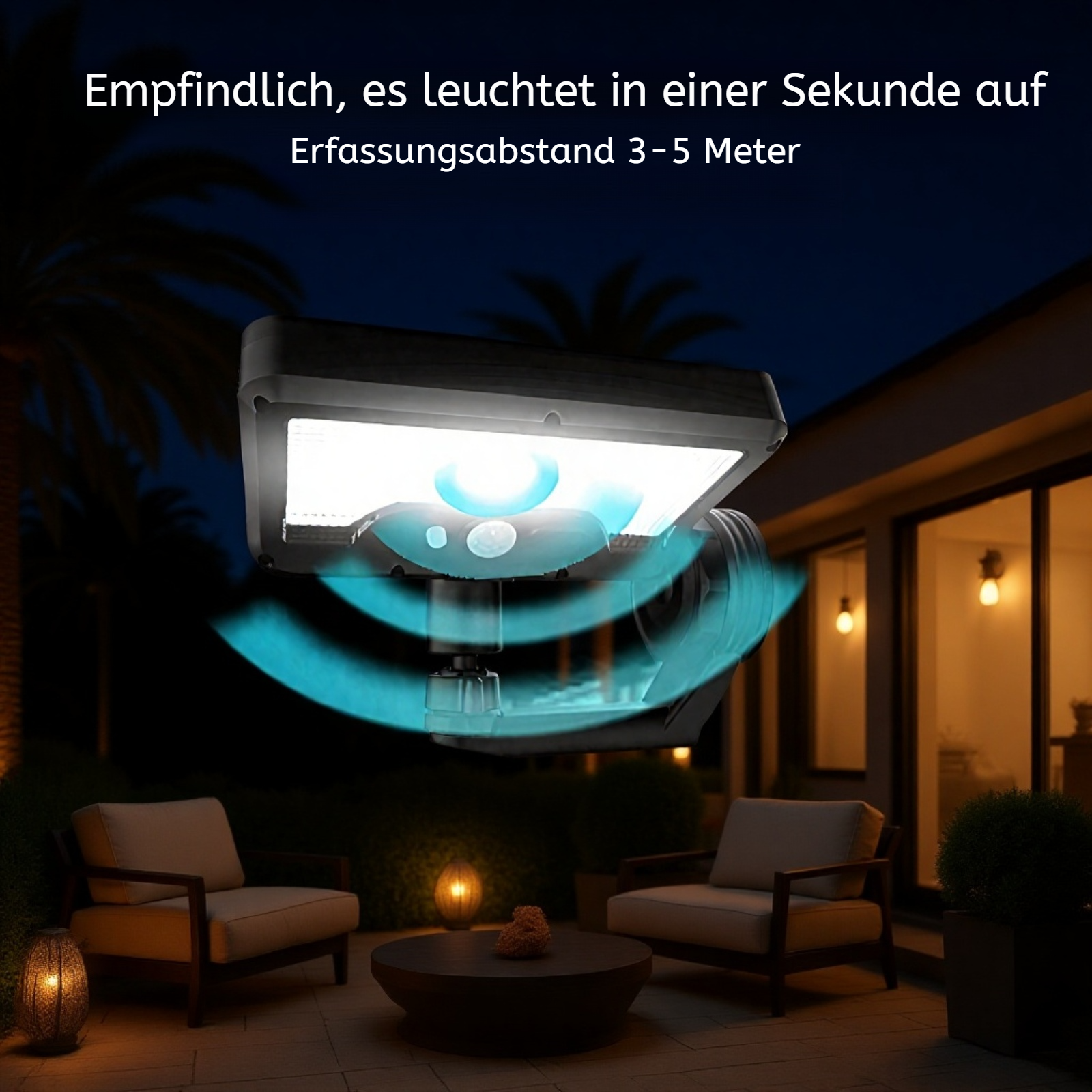 Kabellose Außenbeleuchtung für den Gartenweg