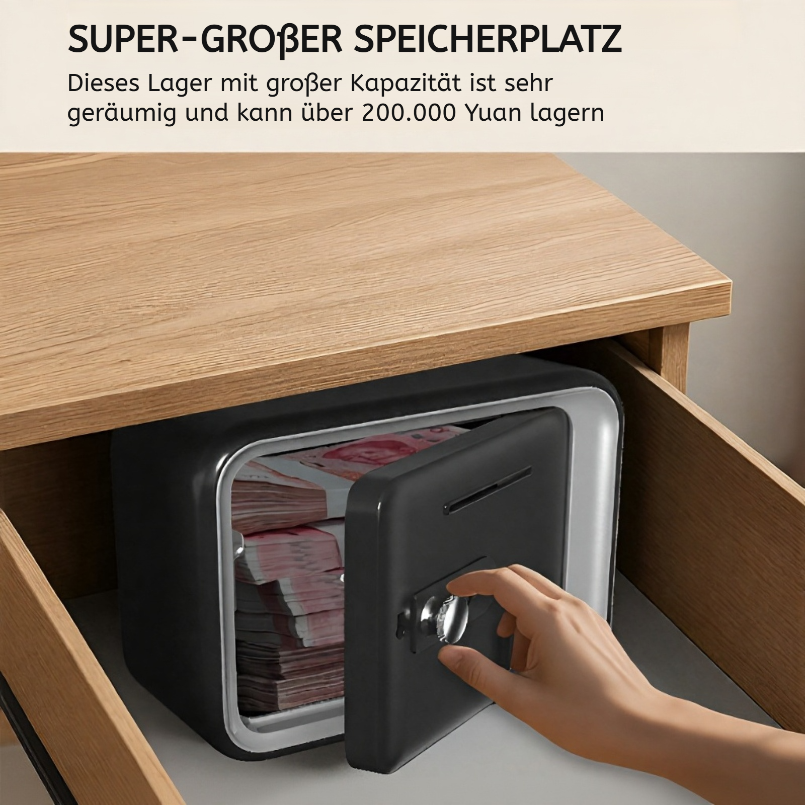 Innenansicht des kompakten Safes