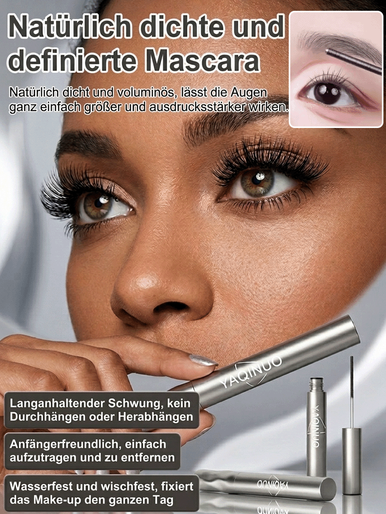 【Dermatest zertifiziert】Schweizer 3-in-1 Präzisions-Mascara✨Speziell für Schlupflider✨Vegan✨24h Wasserfest ohne Verklumpen.