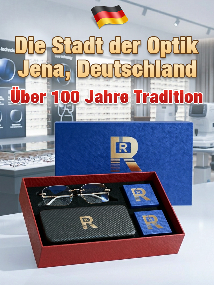 Original Jena Optik: Smarte 3-in-1 Autofokus-Gleitsichtbrille aus Titan (0 bis +6.0 Dioptrien ohne Sehtest).