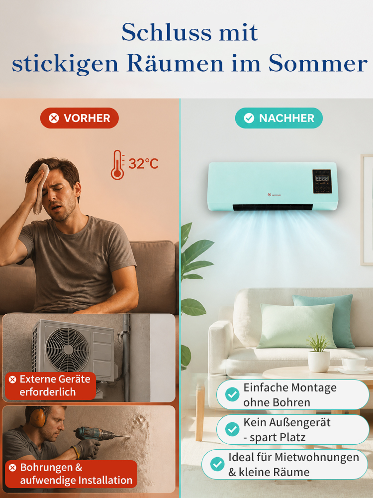 Deutsch: 4-in-1 Raum-Mikroklima-System | Fraunhofer Co-Entwicklung | 25dB Silent-Tech & TÜV-Zertifiziert ❄️