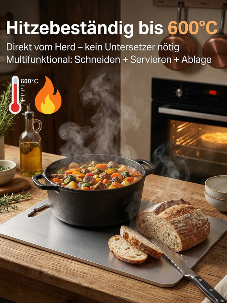 [Premium 100% Titan Schneidebrett 3er-Set] Medizinisches Material | Schimmelfrei | Messerschonend | LFGB Zertifiziert🛡️