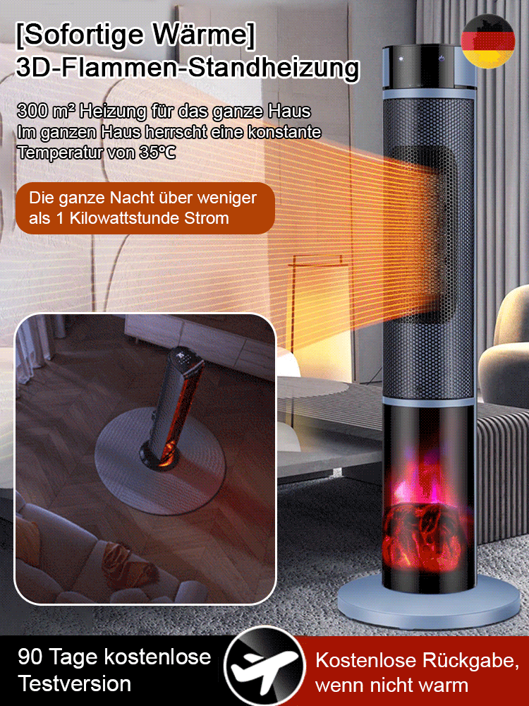 Erwärmt 200 m² in nur 3 Minuten – nur 1 kWh pro Monat. Luftfahrt-Technologie Heizgerät, sekundenschnelle Wärme.