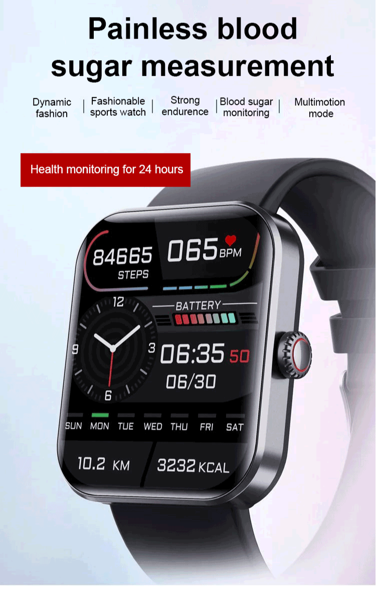 User checking blood sugar with painless glucose watch