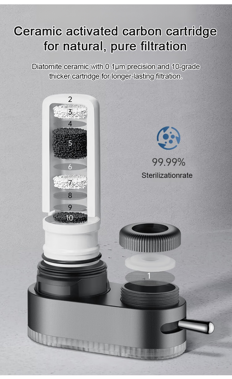 Compact design tap water purifier for home use