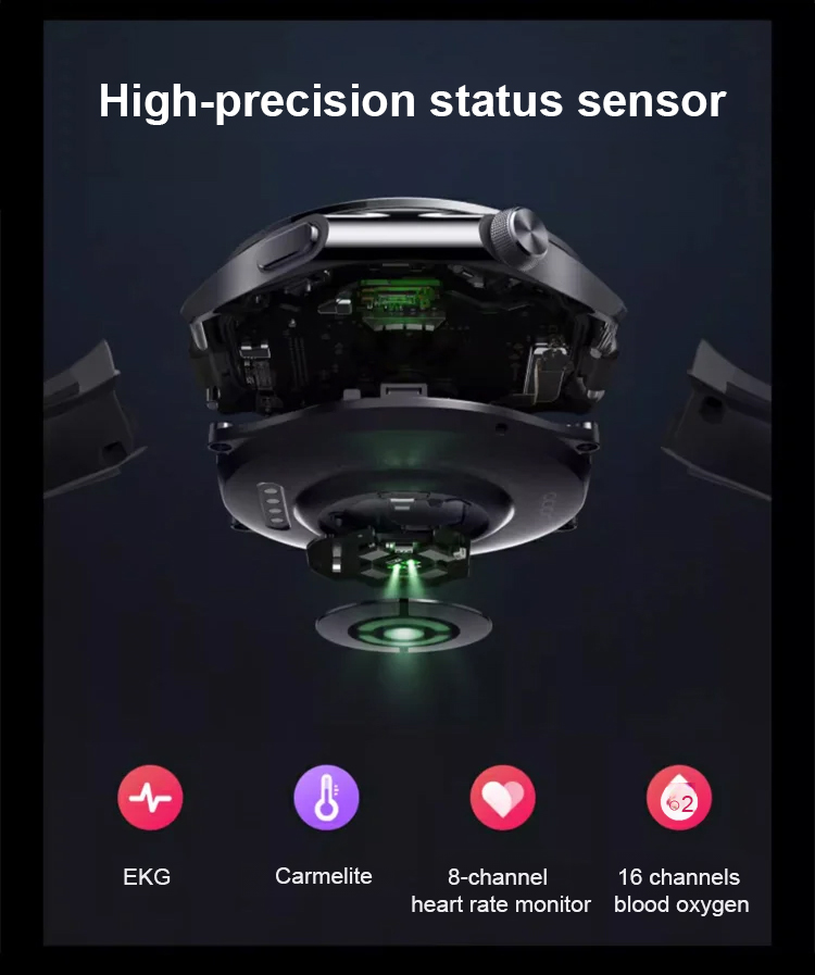 HD Watch X showing heart rate and glucose data