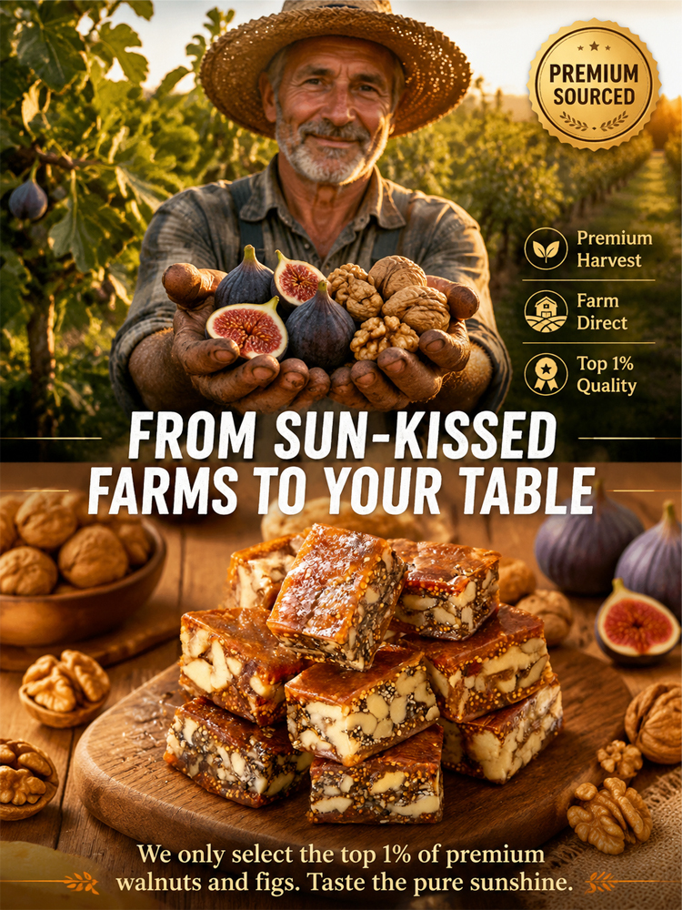 🌟 <Available Only 21 Days/Year> Handcrafted wild fig, walnut & black sesame superfood bars—bursting with flavor and 8.8x the fiber of a banana! 🌿