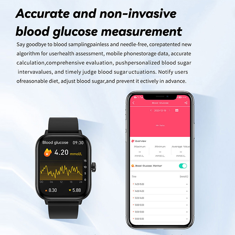 Bluetooth Call Non-Invasive Blood Glucose Smart Watch