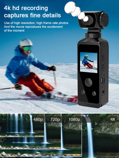 【270 degree rotation】Handheld pocket camera