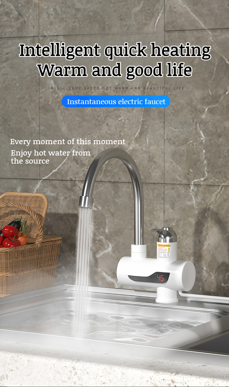 Small Kitchen Instantaneous Electric Faucet on countertop