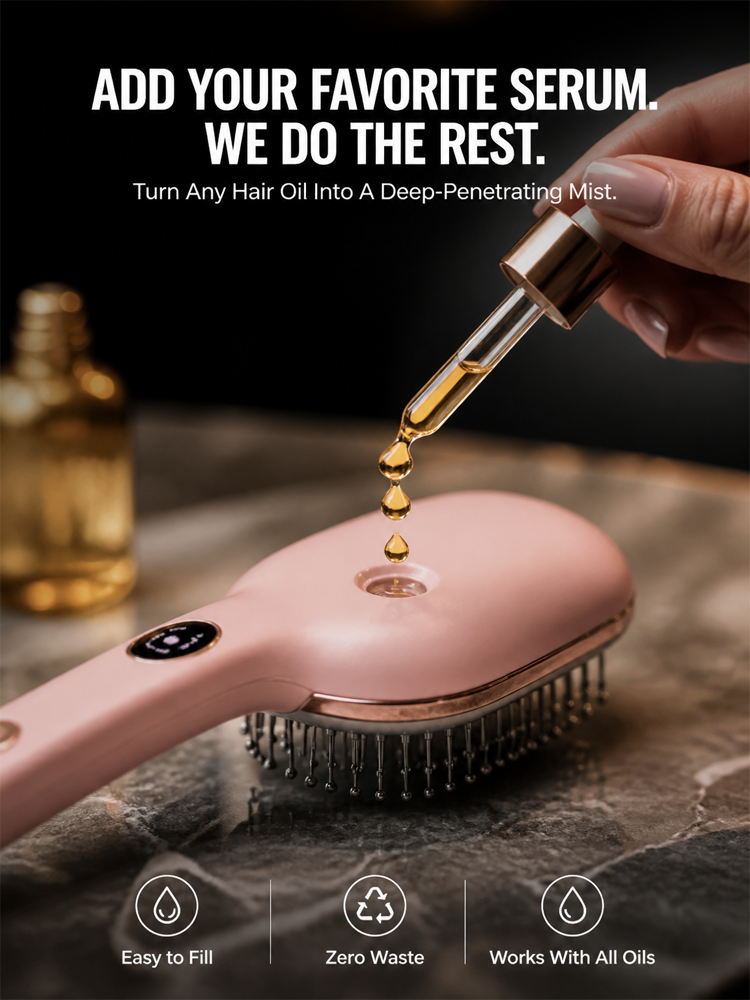 Clinical-Grade Red Light Therapy Scalp Massager | Hair Regrowth & Nano-Oil Infusion System