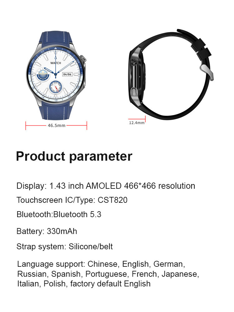 New HD Watch X Smart Blood Glucose Meter Smartwatch