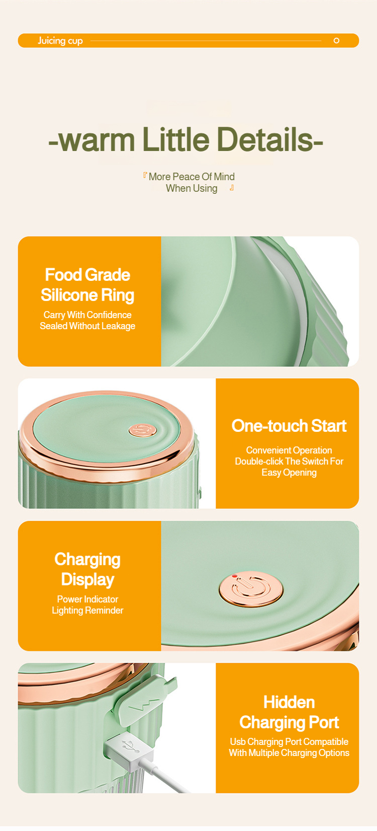 Lightweight portable juicer for gym and outdoor use