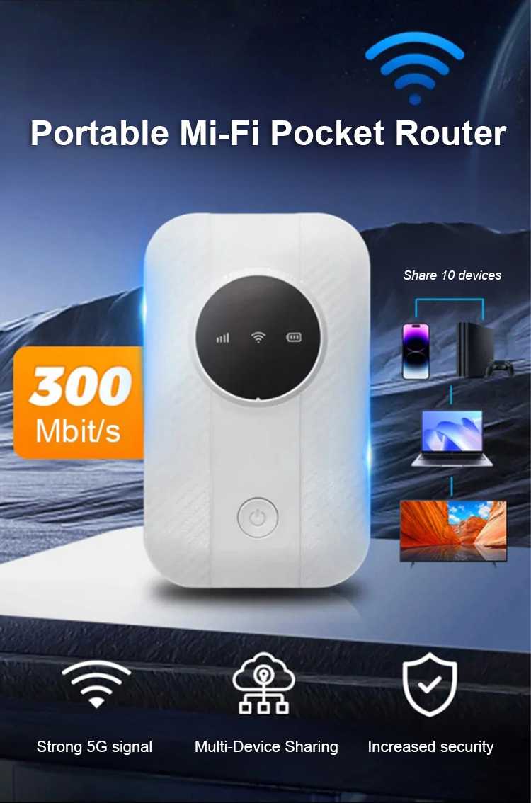 Compact 5G hotspot device in hand