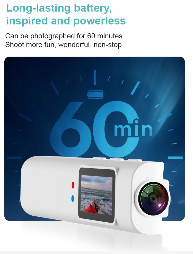 Side profile of wireless sports camera glasses with built-in camera