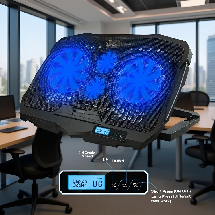 Efficient airflow laptop cooling fan for overheating prevention