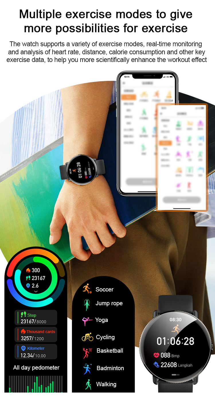 M3 Smartwatch with adjustable wristband