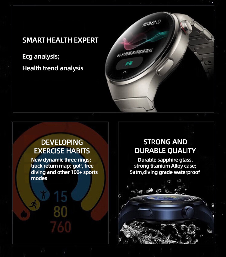 WATCH4PRO space exploration round screen smartwatch front view