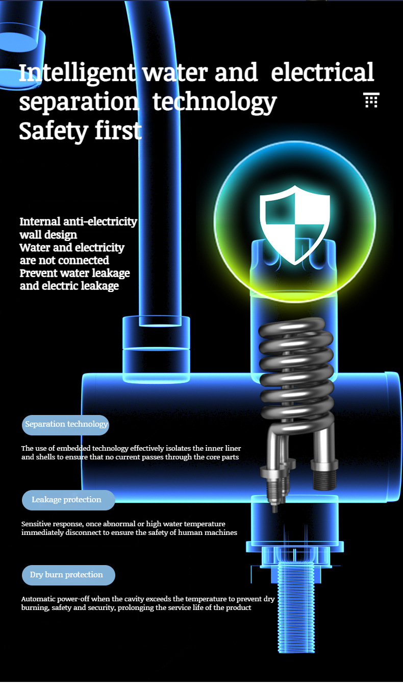 Easy-to-install instantaneous electric kitchen faucet
